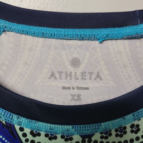 Athleta Athletic‎ Top Shirt Womens XS Long Sleeve Workout Gym Blue Green Thumb - Picture 4 of 9